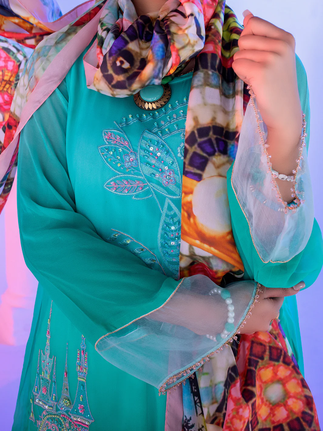 Ferozi Georgette 3 Piece Stitched - ALP-3PS-957/S - Image 2