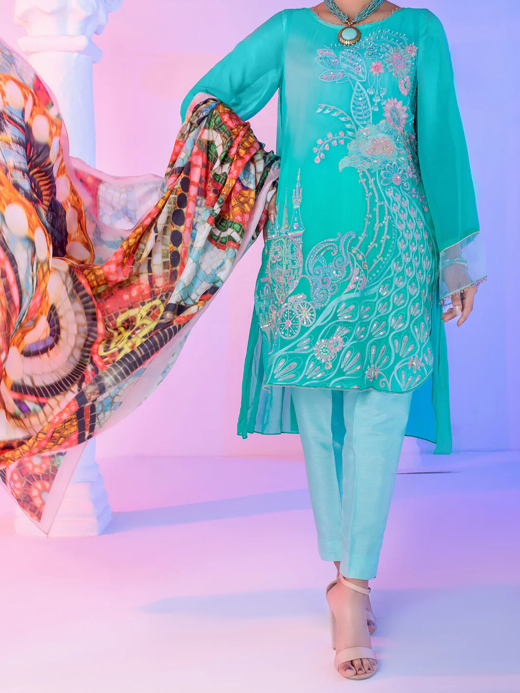 Ferozi Georgette 3 Piece Unstitched - ALP-3PS-957