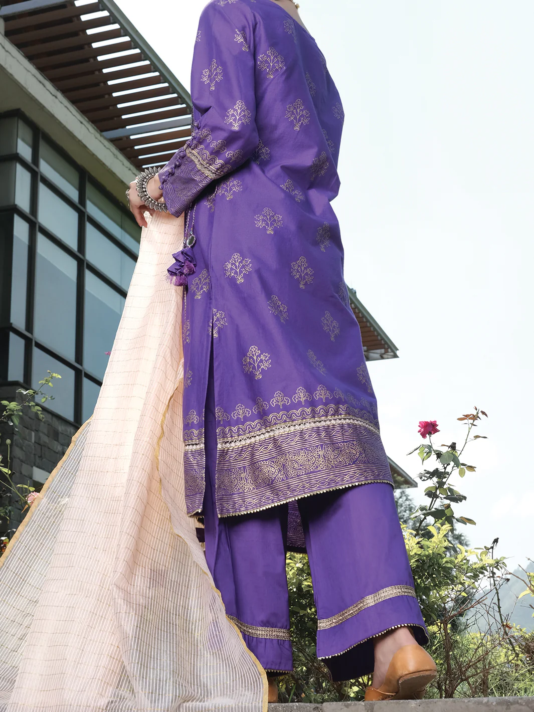 Purple Cambric 3 Piece Stitched - ALP-3PS-969/S - Image 3