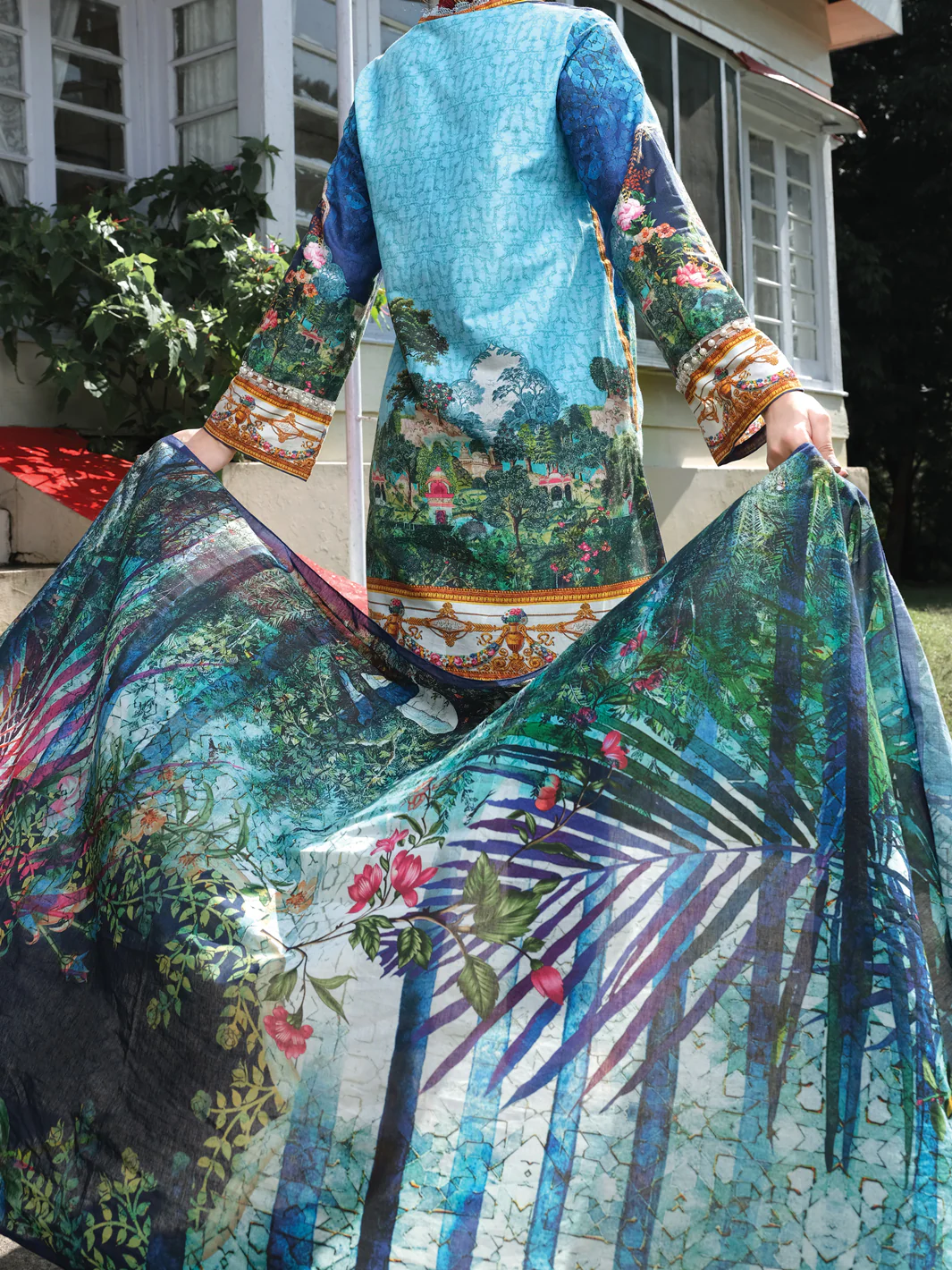 Blue Cambric 3 Piece Stitched - ALP-3PS-974/S - Image 2