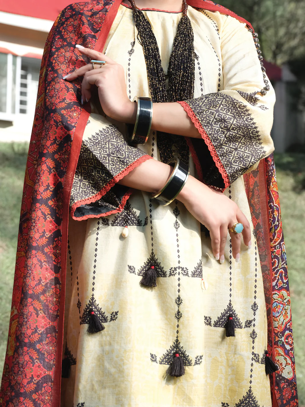 Beige Cambric 3 Piece Stitched - ALP-3PS-978/S - Image 4