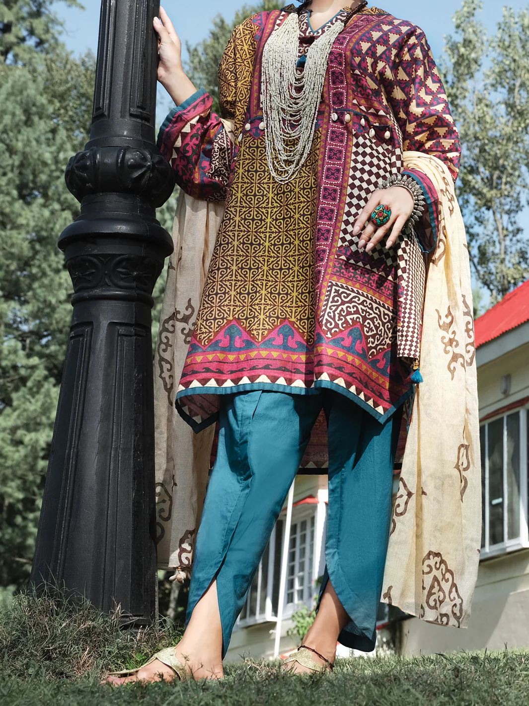 Orange Cambric 3 Piece Stitched - ALP-3PS-979/S