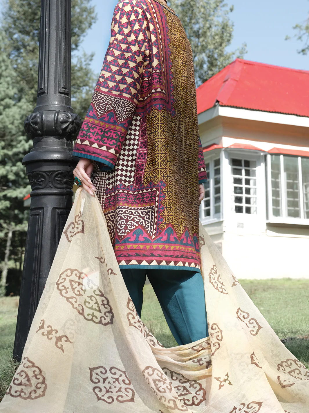 Orange Cambric 3 Piece Stitched - ALP-3PS-979/S - Image 3