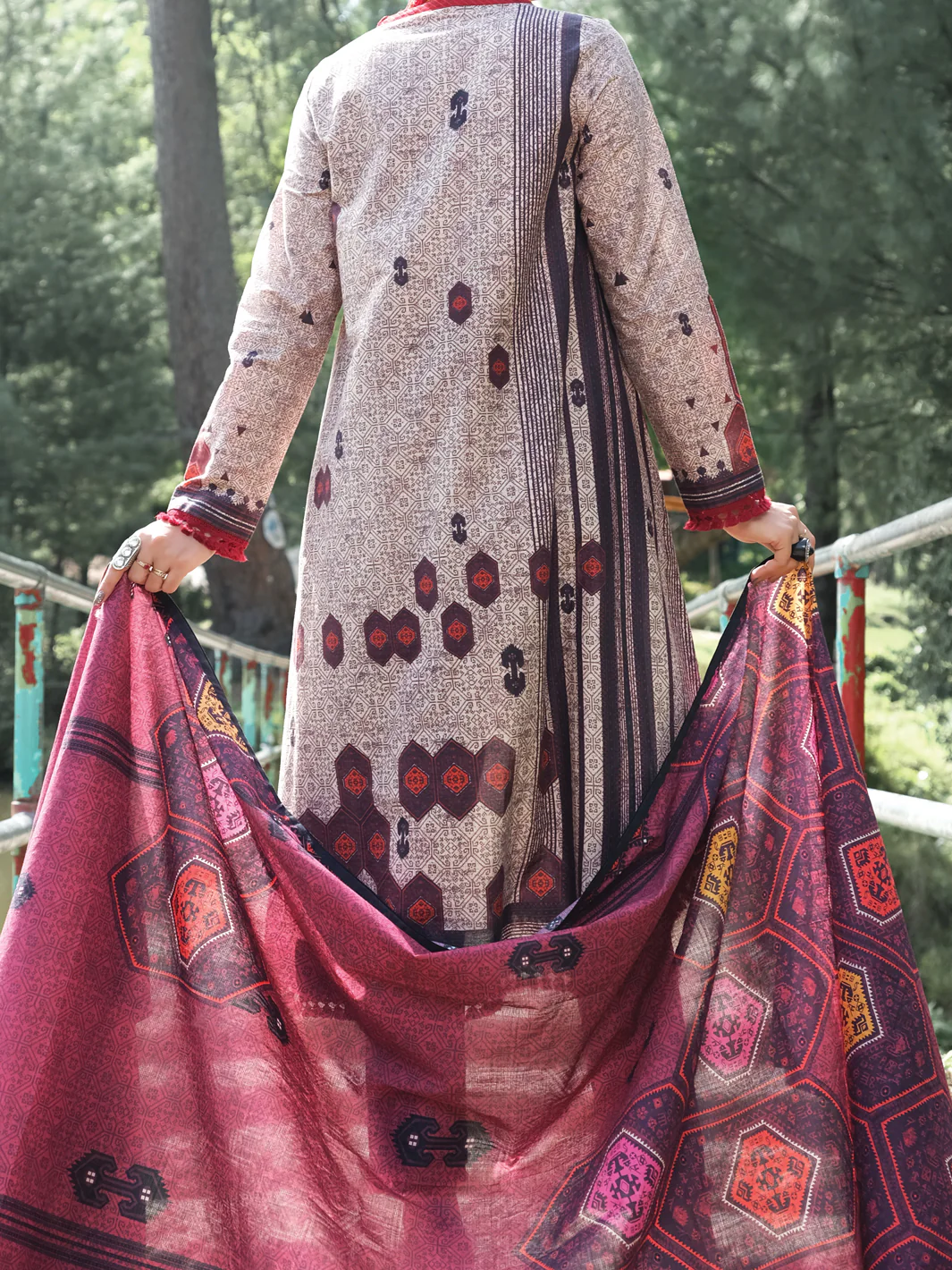 Grey Cambric 3 Piece Stitched - ALP-3PS-980/S - Image 3