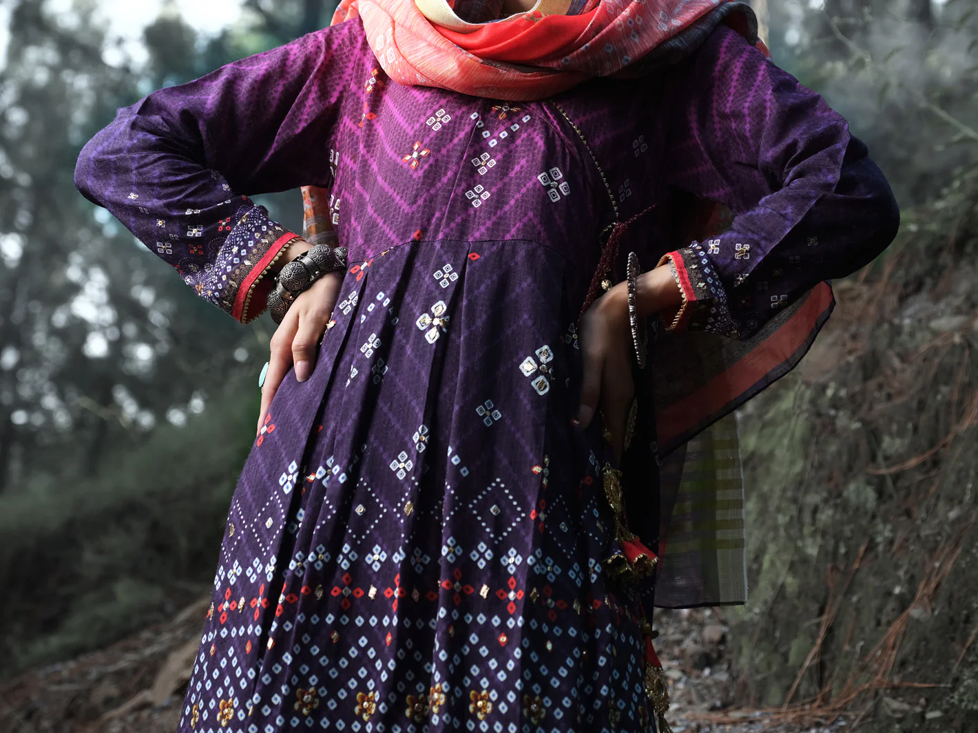 Purple Silk 3 Piece Stitched - ALP-3PS-988 - Image 3