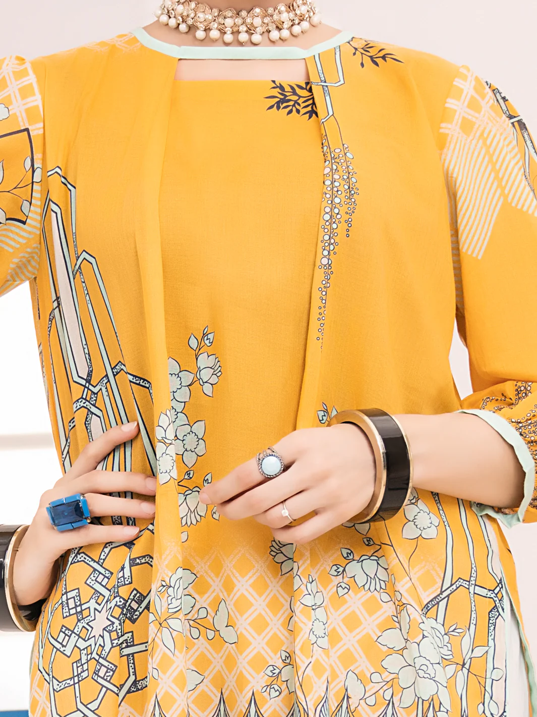Yellow Lawn Tunic - ALP-LK-1017 - Image 2