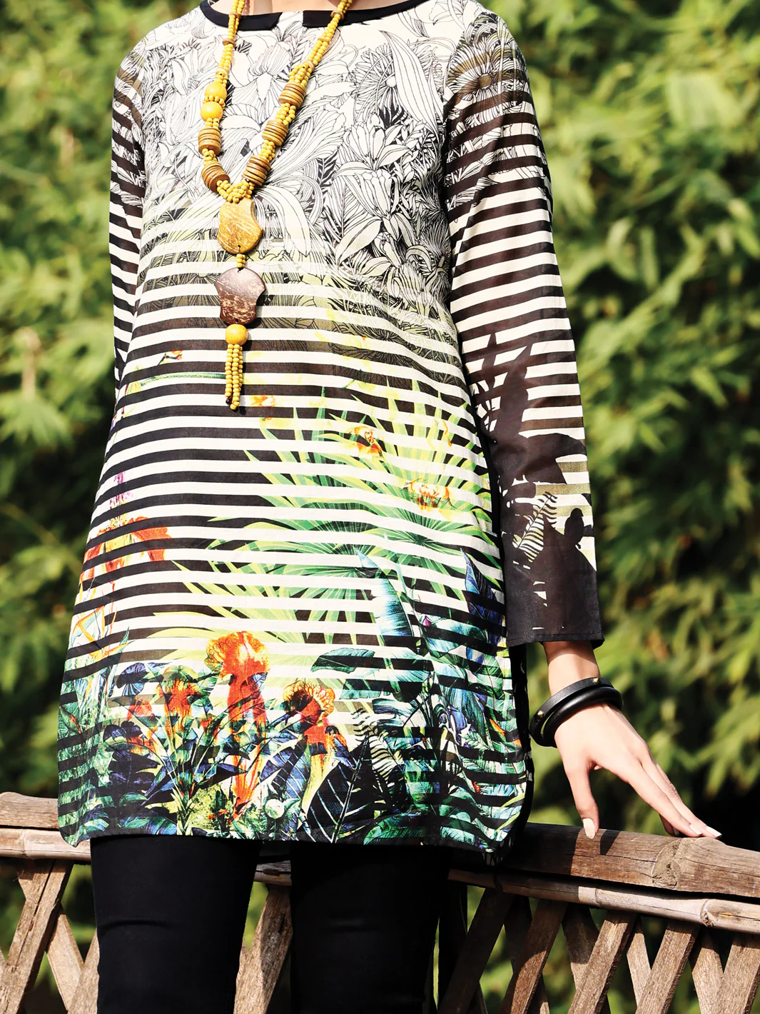 Black Lawn Tunic - ALP-LK-1019 - Image 2