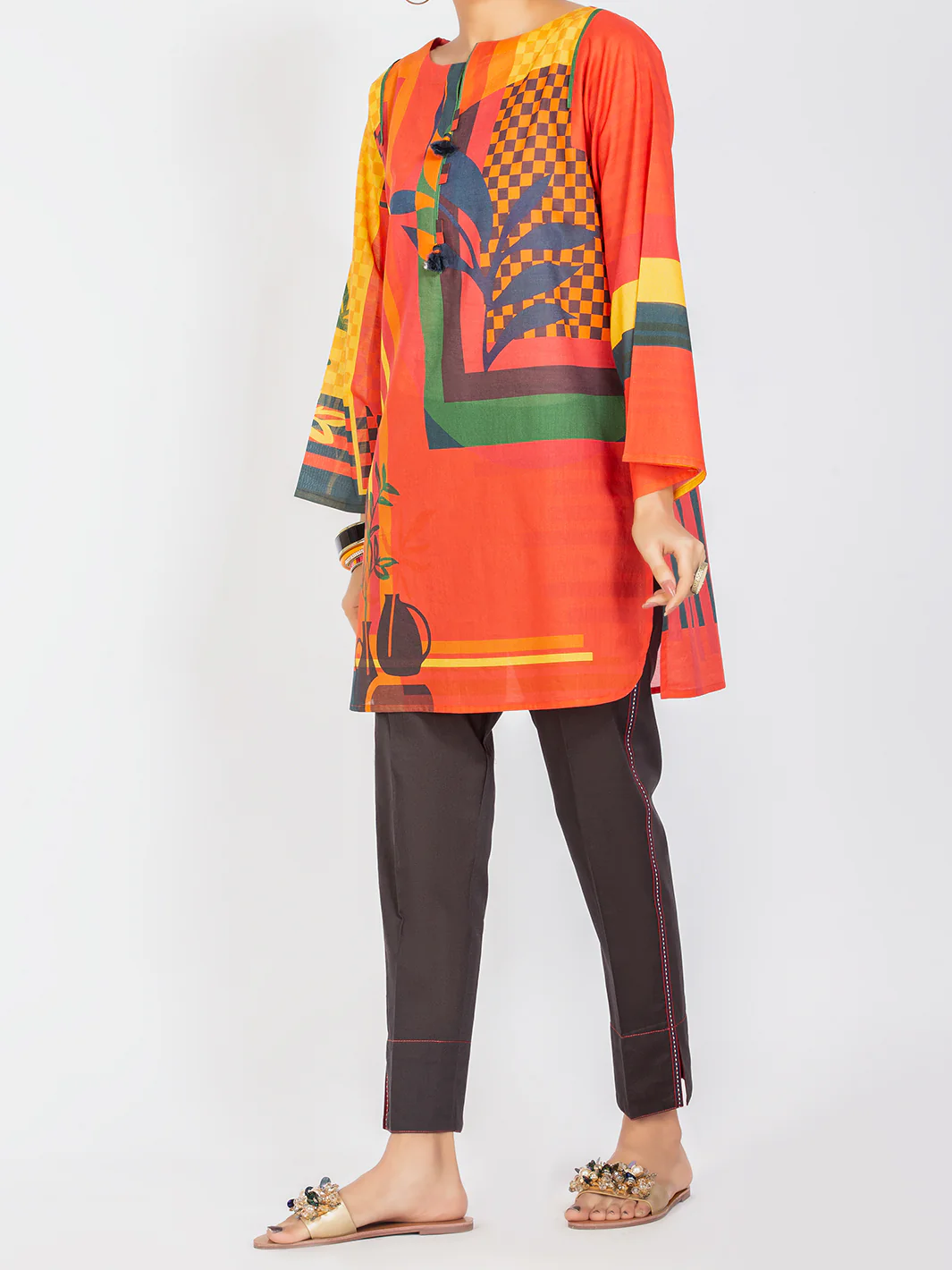 Red Lawn Tunic - ALP-LK-1111 - Image 3
