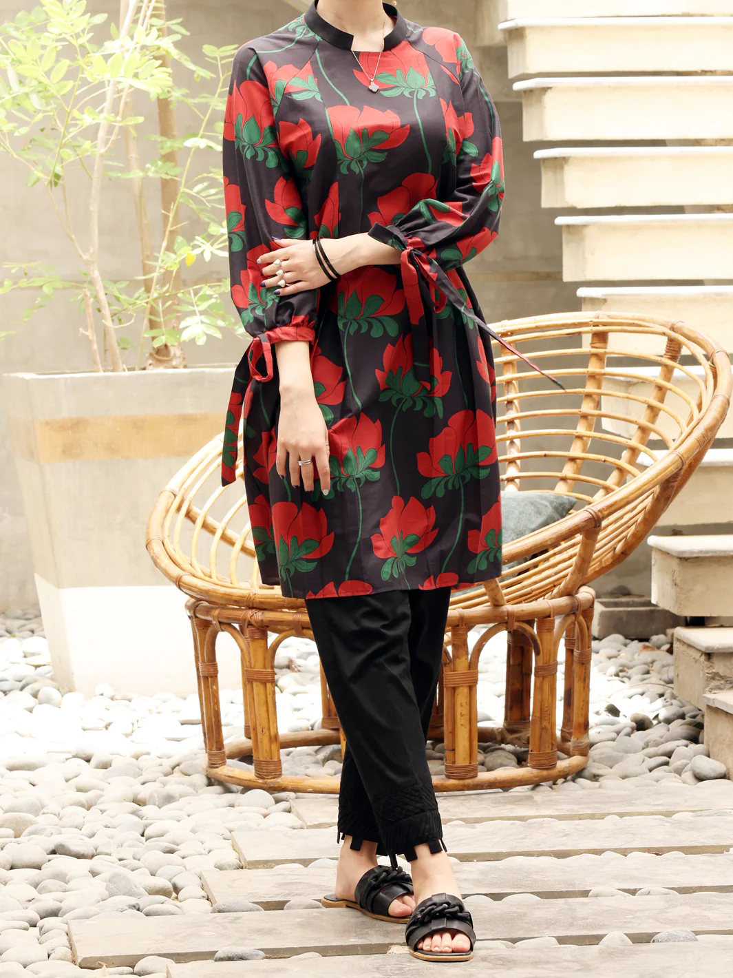 Black Lawn Tunic - ALP-LK-1232 - Image 3