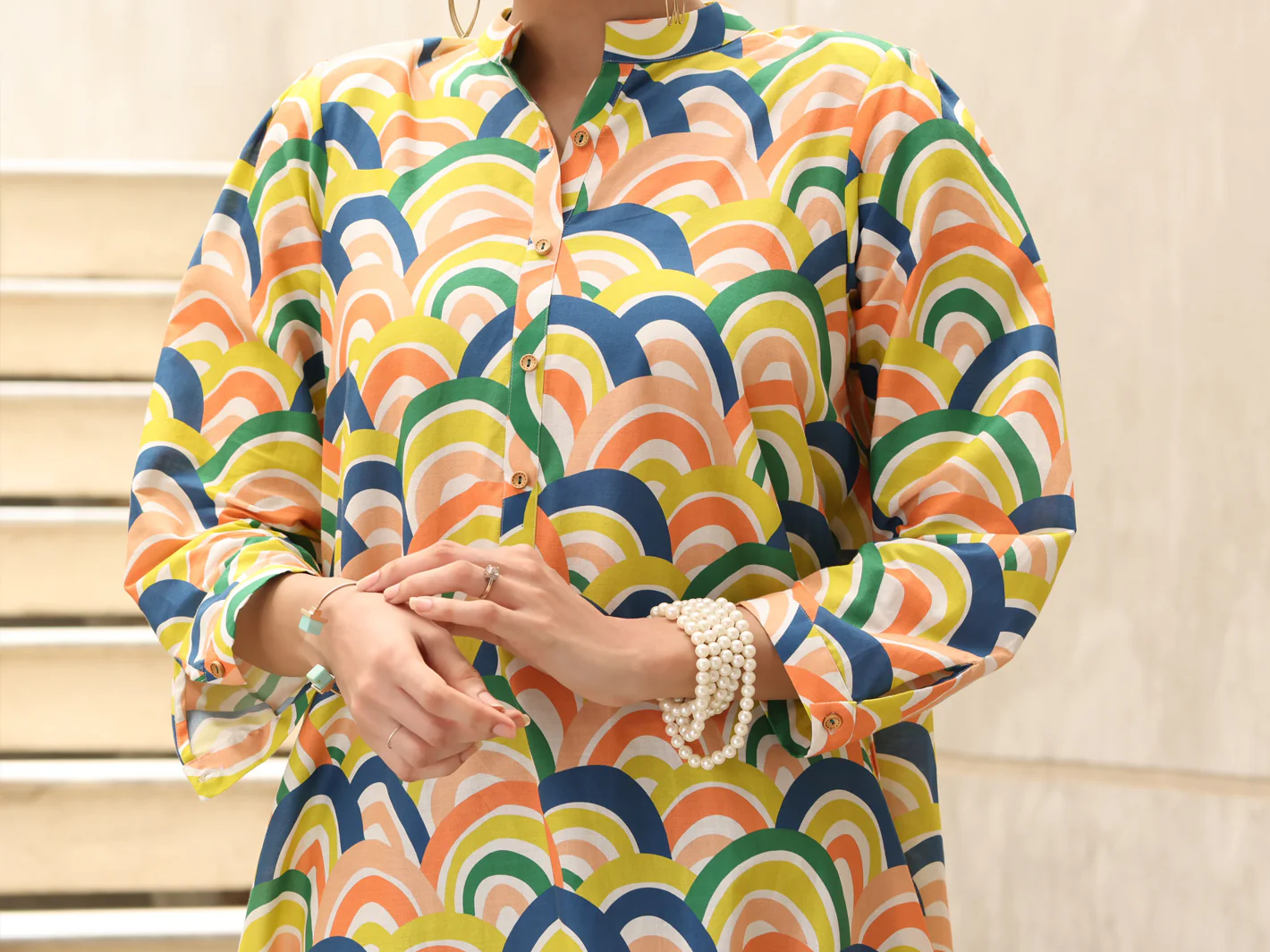 Yellow Lawn Tunic - ALP-LK-1233 - Image 2