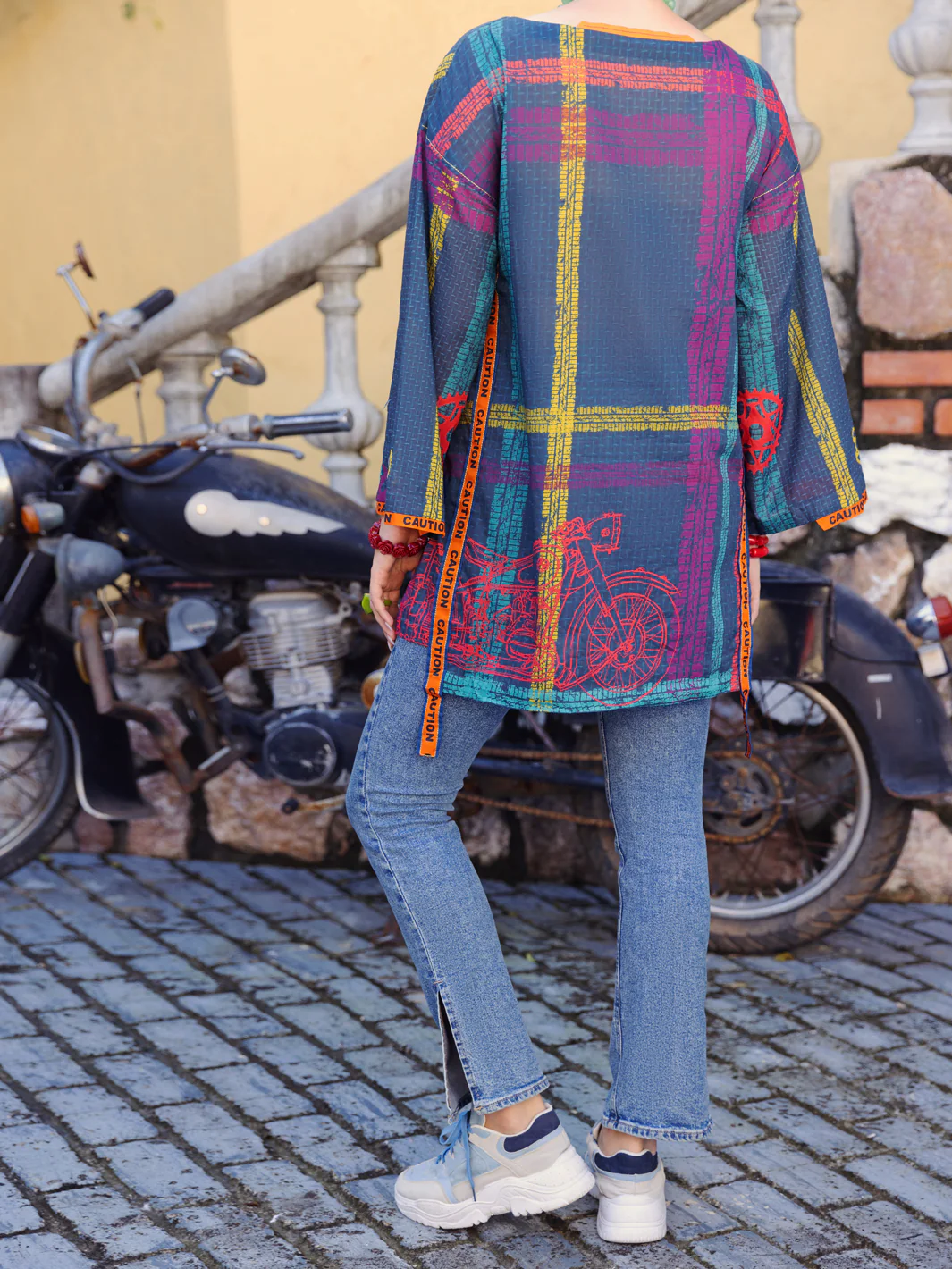 Teal Kurti - ALP-LK-1567 - Image 2