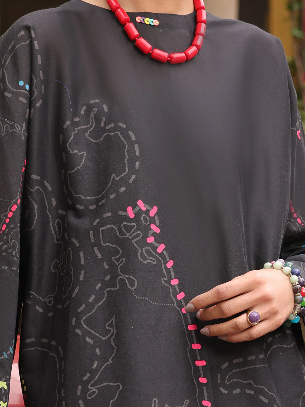 Black Kurti - ALP-LK-1710 - Image 4