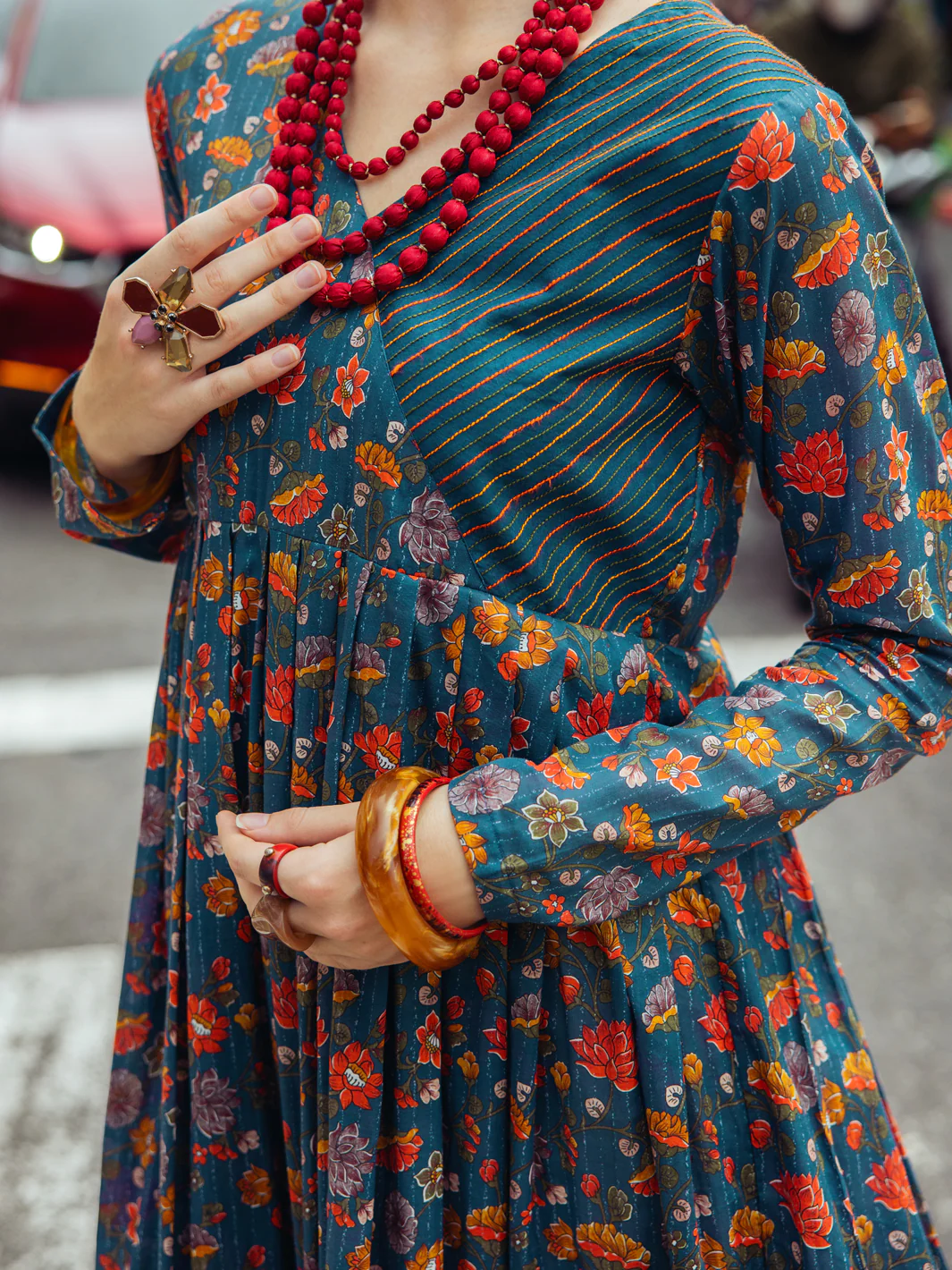 Navy Blue Lawn Tunic - ALP-LK-1763 - Image 3
