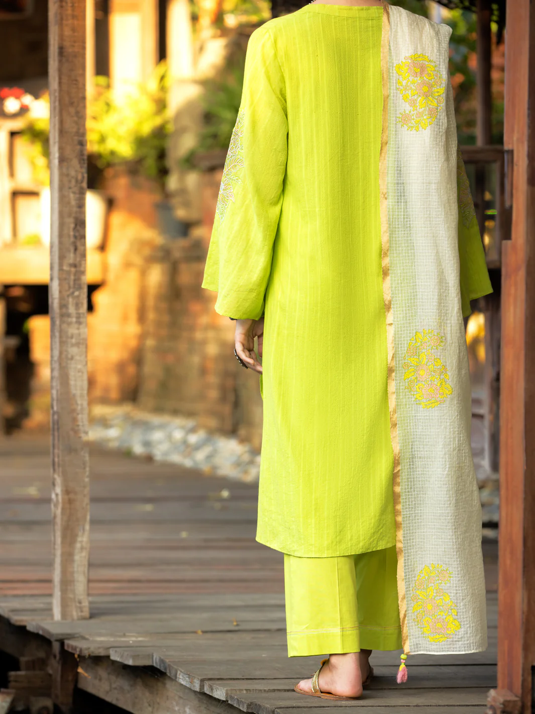 Lime Green Dobby Tunic - ALP-LK-1829 - Image 2