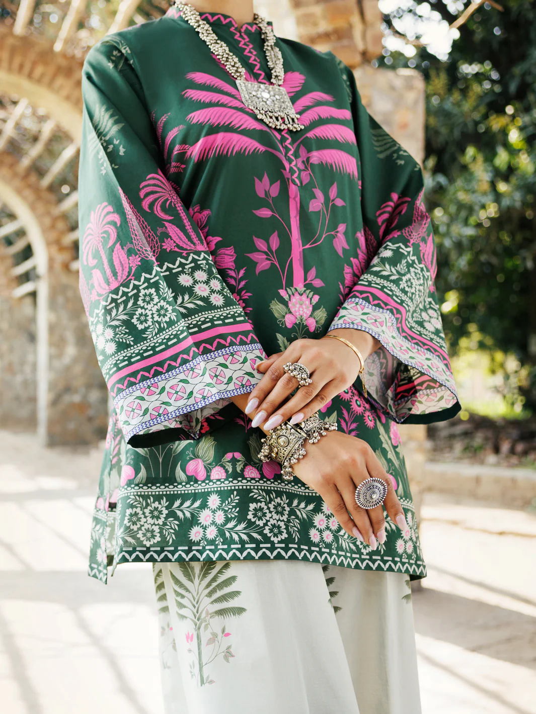 Green Cambric Kurti - ALP-LK-2274 - Image 3