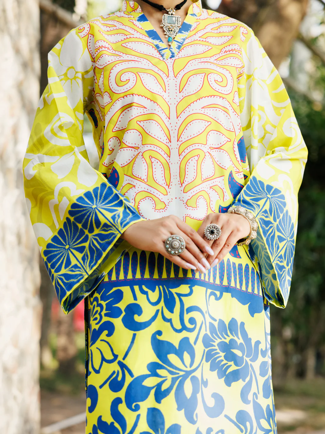 Lime Green Cambric Kurti - ALP-LK-2278 - Image 3