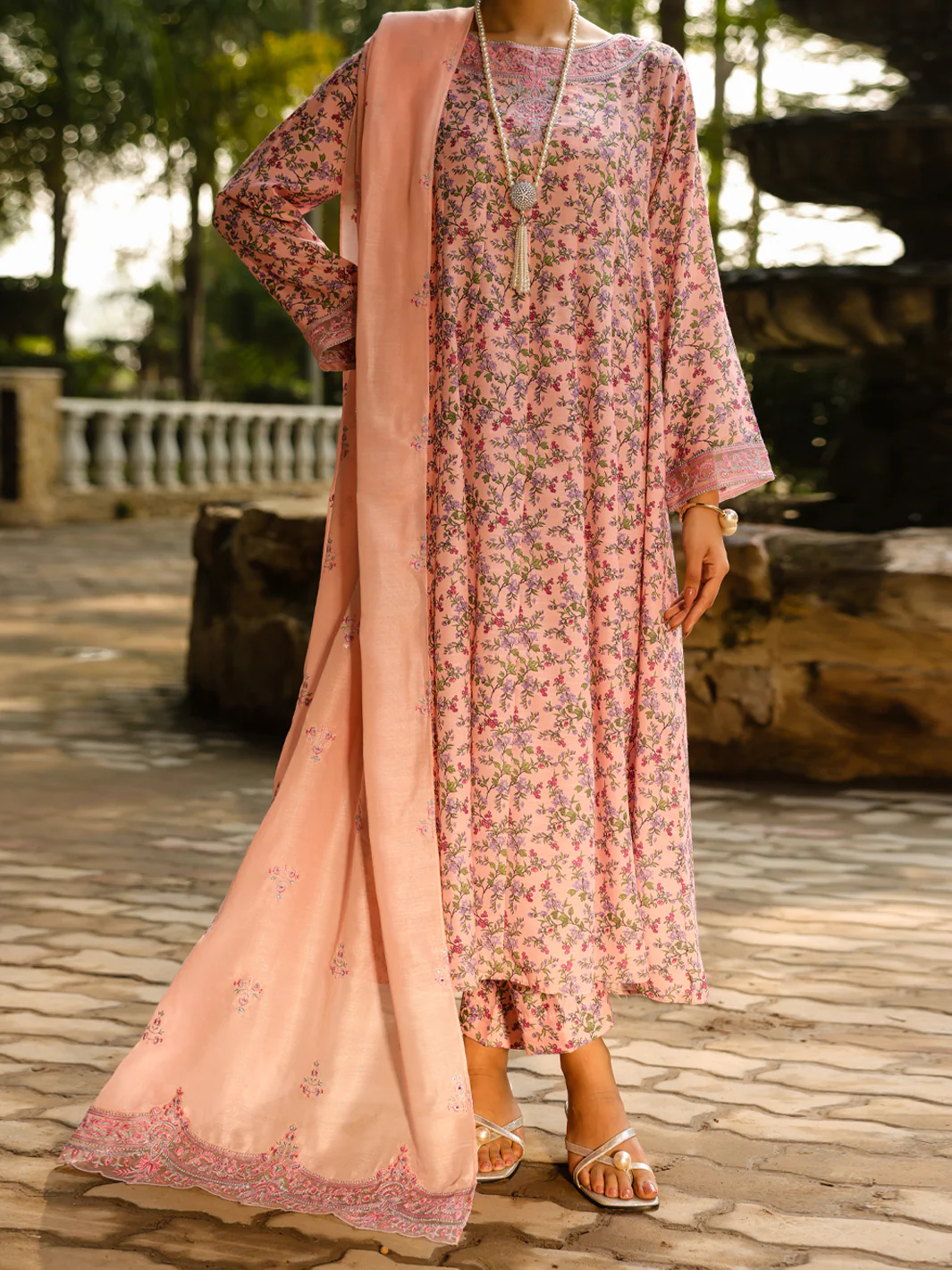 Light Pink Silk Lawn 2Pc Stitched - ALP-LKS-2366 - Image 3