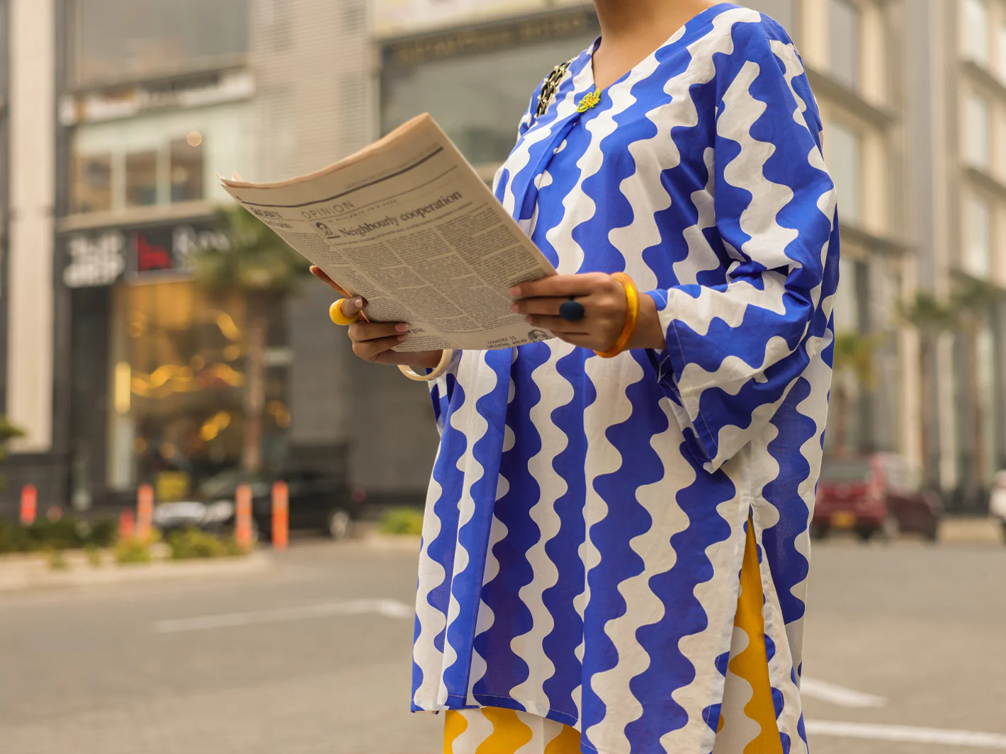 Blue Lawn Kurti - ALP-SLK-2542 - Image 3