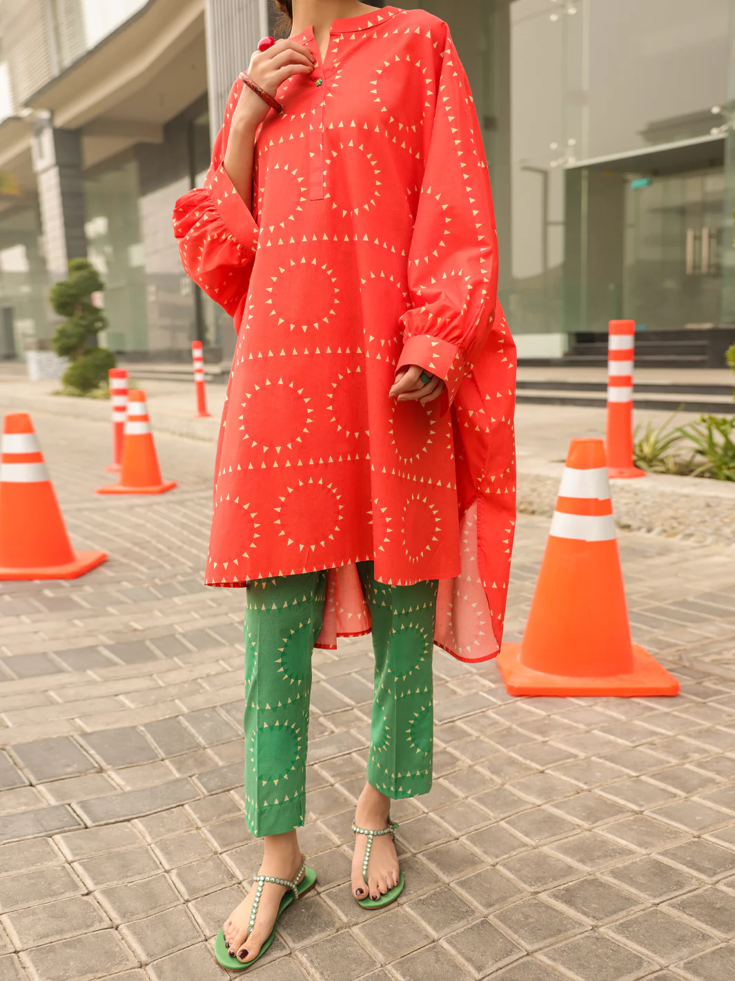 Orange Lawn Kurti - ALP-SLK-2544 - Image 4
