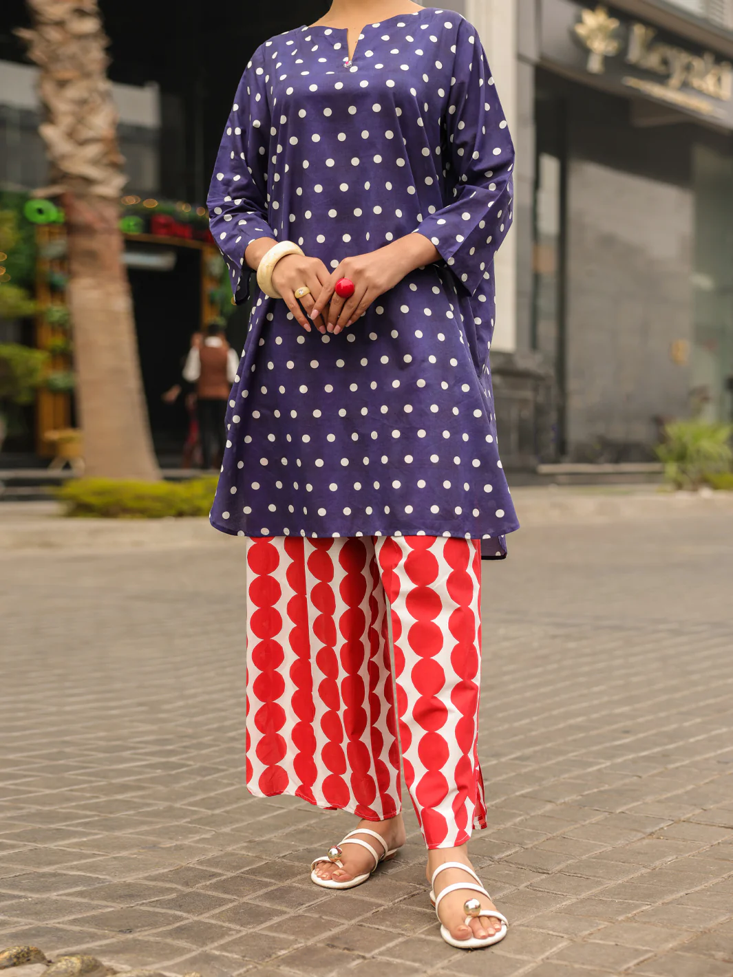 Blue Lawn Kurti - ALP-SLK-2546 - Image 4