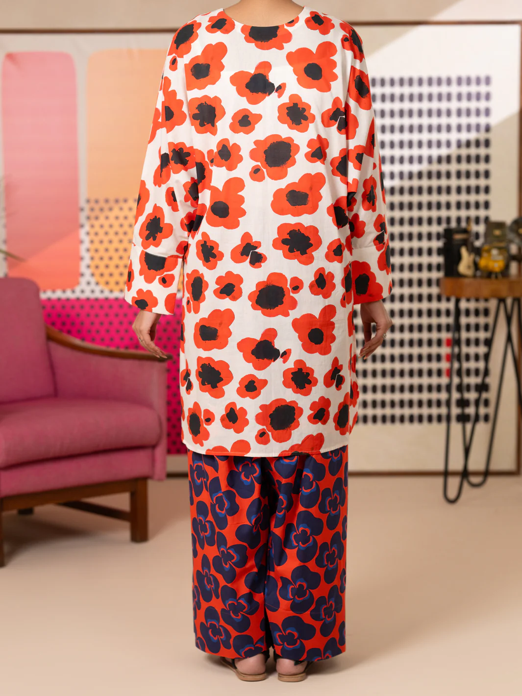 Off White Cotton Kurti - ALP-SLK-2809 - Image 3