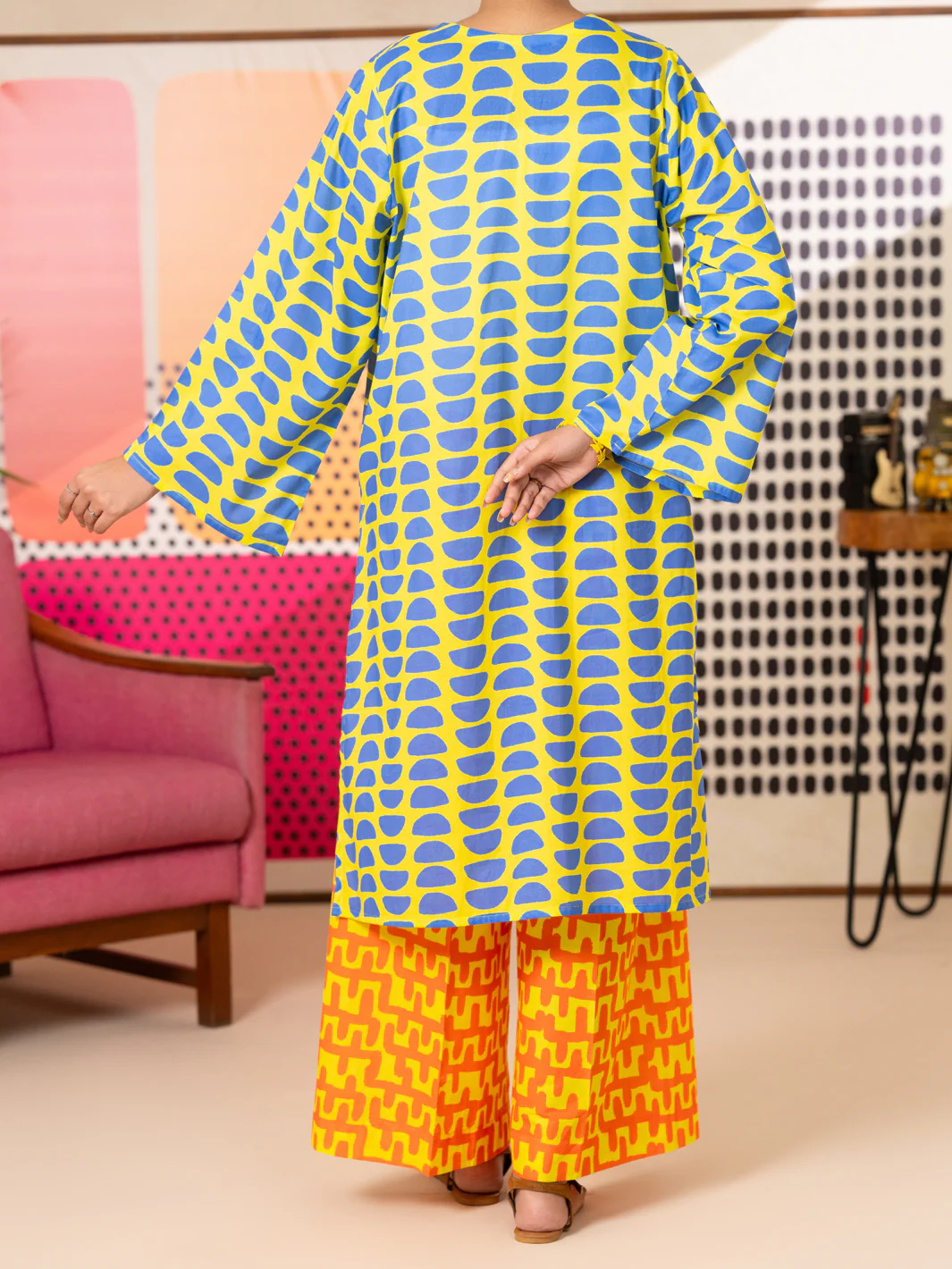 Lime Green Cotton Kurti - ALP-SLK-2810 - Image 3