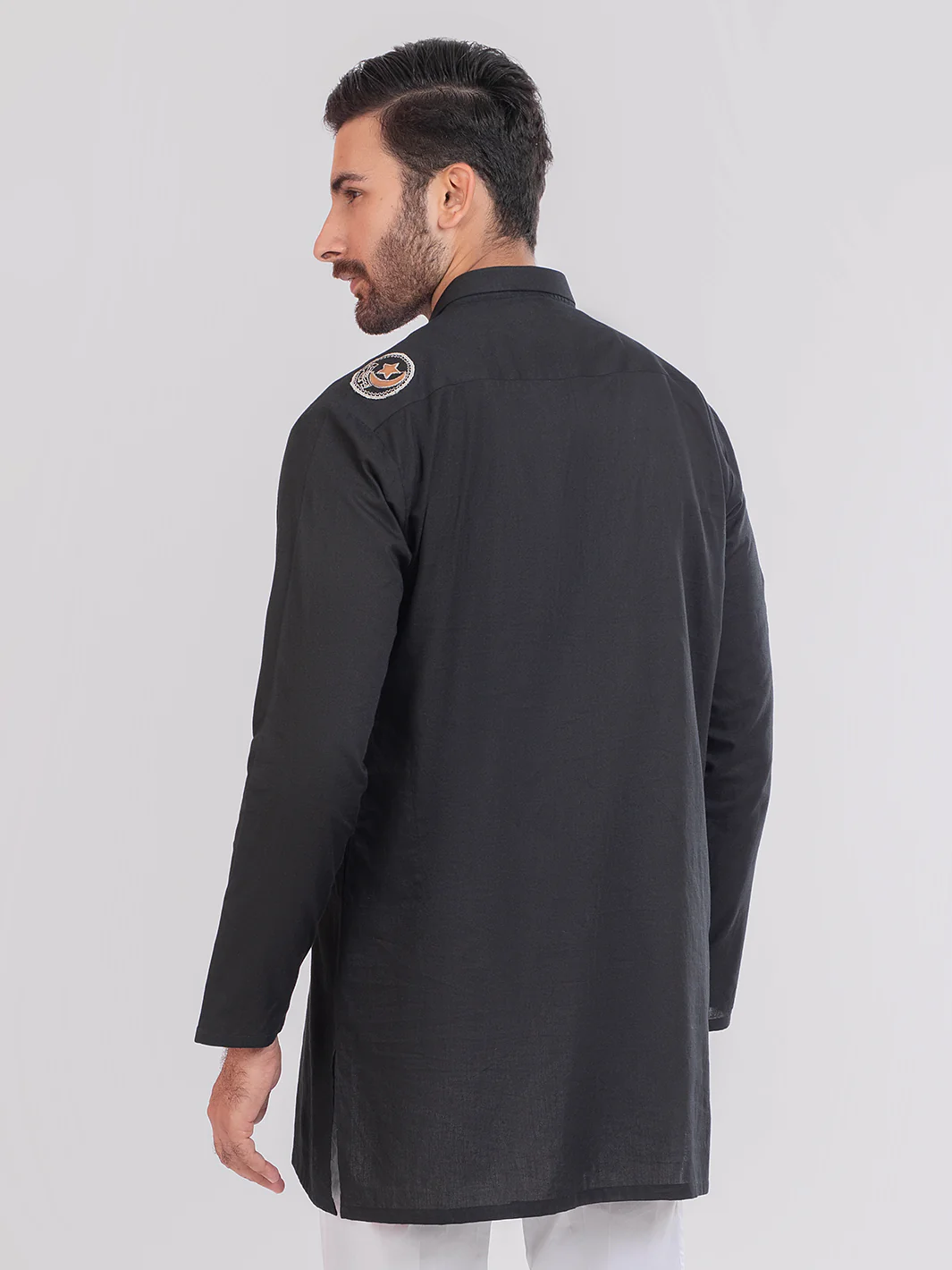 Black Cambric Short Kurta - ALSK014 - Image 6