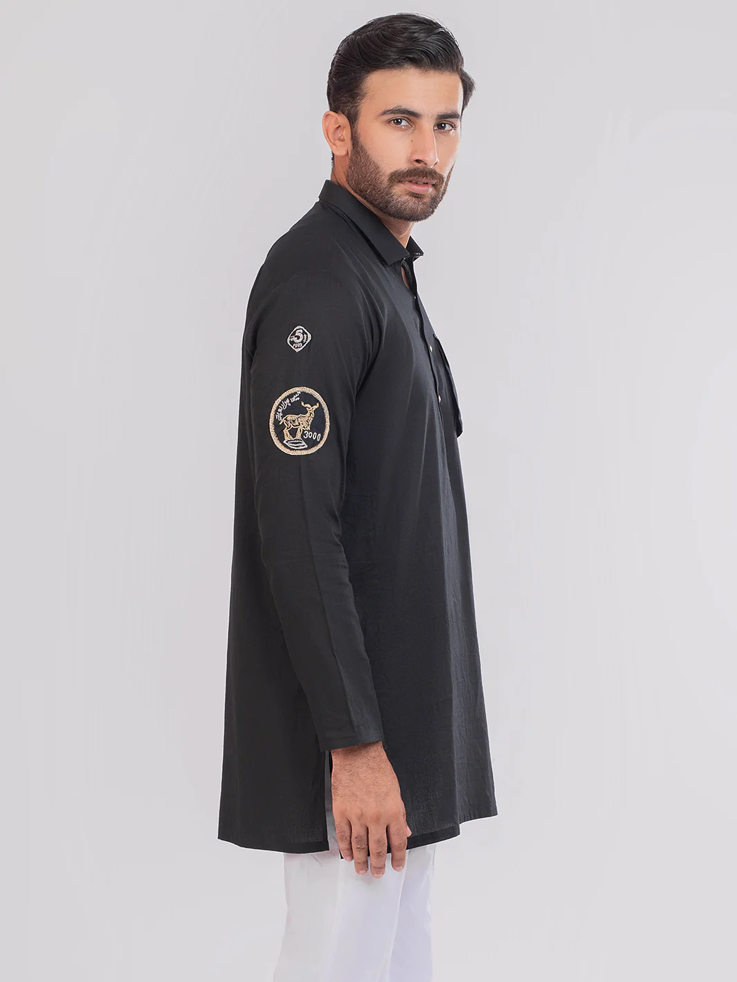 Black Cambric Short Kurta - ALSK014 - Image 7