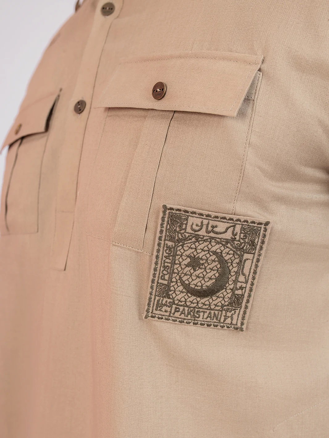 Camel Brown Cambric Short Kurta - ALSK015 - Image 4