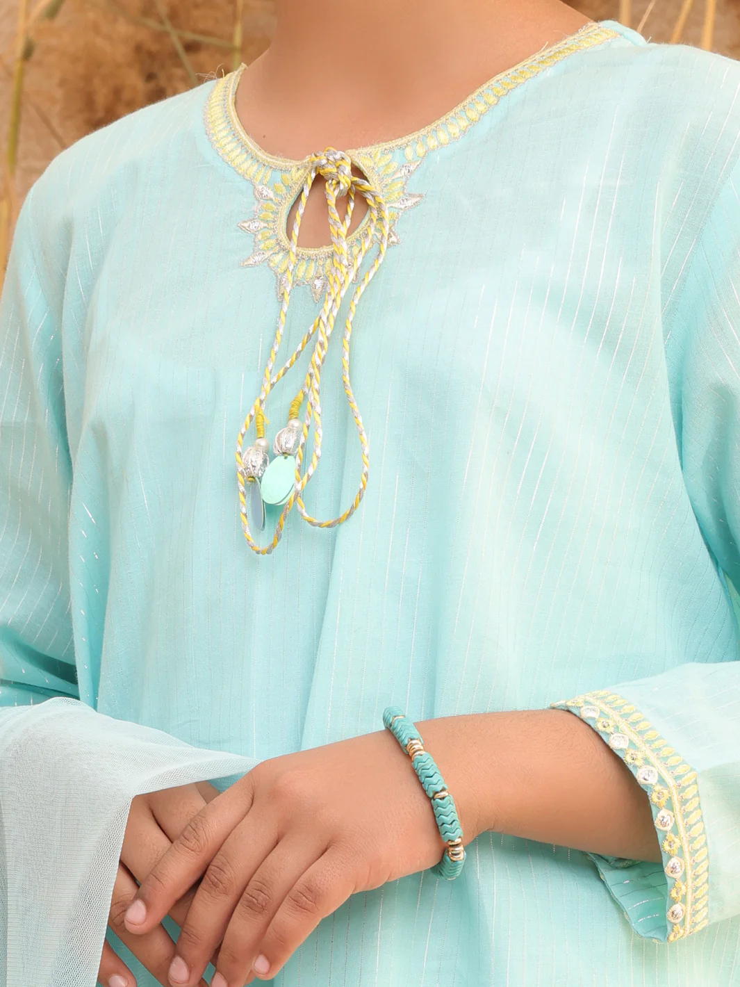 Ice Blue 2 Piece Stitched - ALT-2PS-LKS-1027 - Image 3