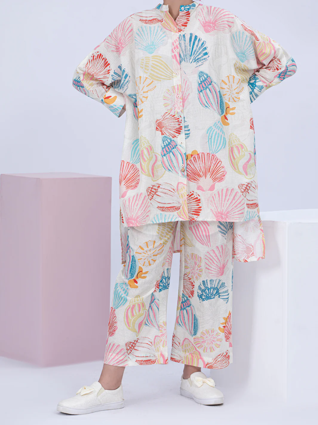 Multicolor Dobby Cotton 2 Piece Stitched - ALT-2PS-LKS-1054