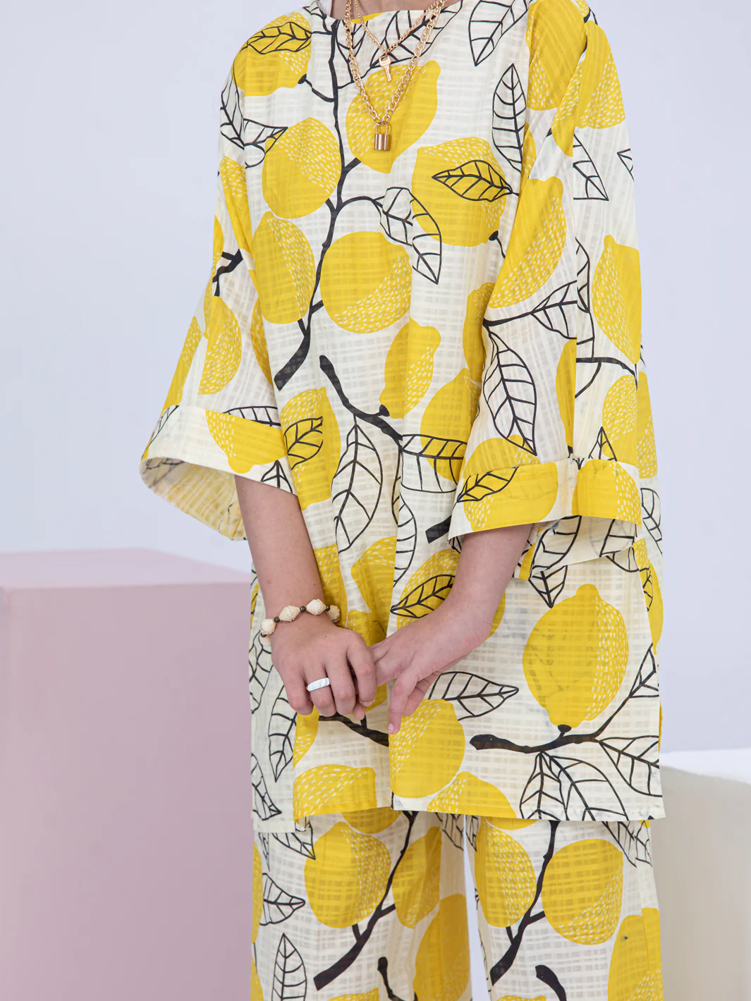 Yellow Dobby Cotton 2 Piece Stitched - ALT-2PS-LKS-1055 - Image 3