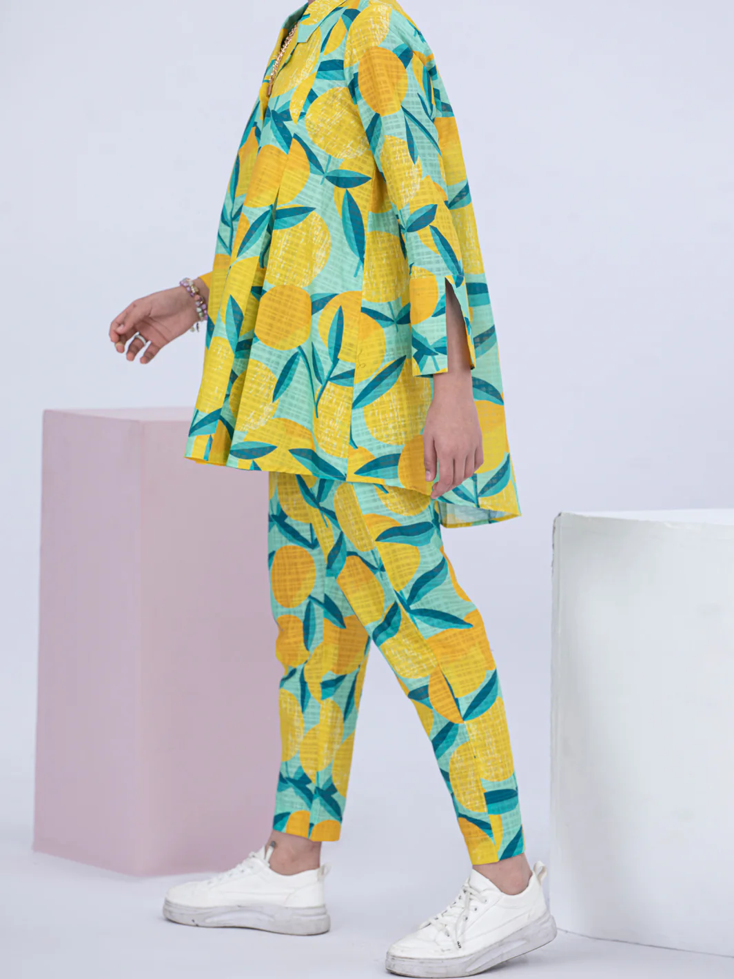 Yellow Cotton Dobby 2 Piece Stitched - ALT-2PS-LKS-1058 - Image 2