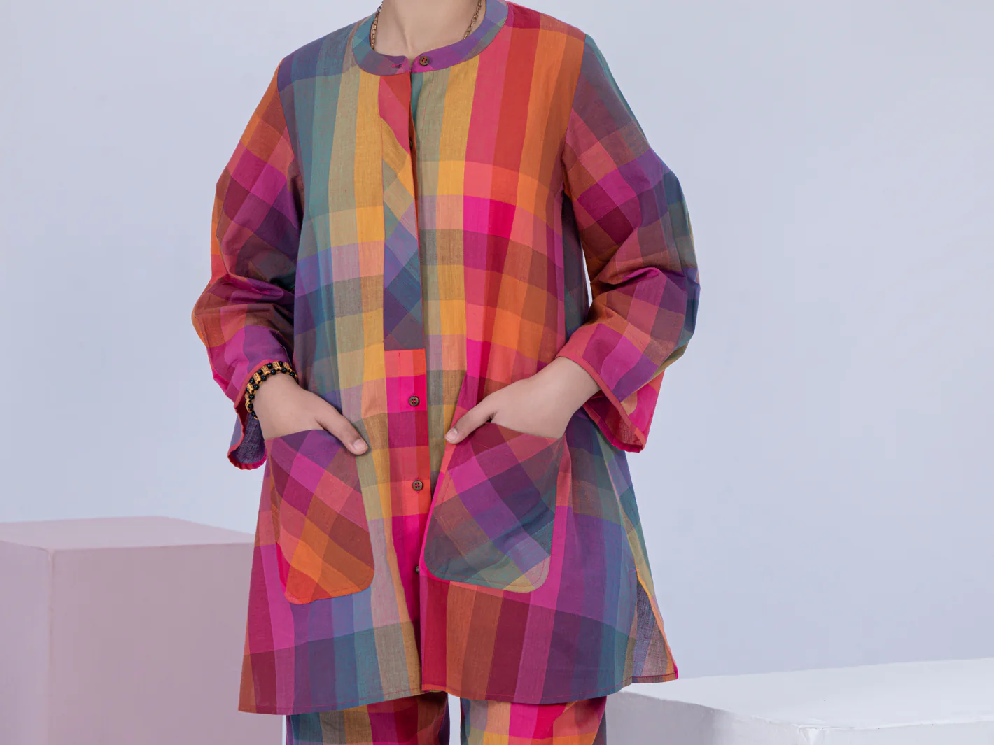 Multicolor Yarn Dyed 2 Piece Stitched - ALT-2PS-LKS-1059 - Image 3
