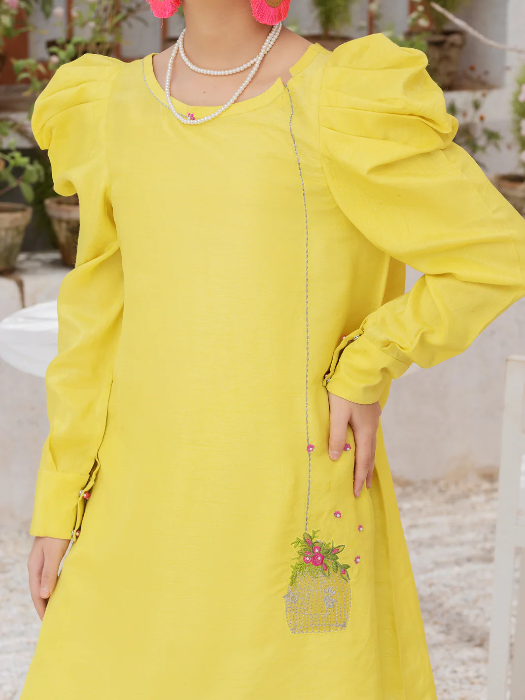 Lemon Raw Silk 2 Piece Stitched - ALT-2PS-LKS-1072 - Image 3
