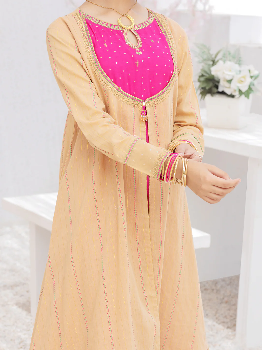 Khaki Raw Silk 2 Piece Stitched - ALT-2PS-LKS-1073 - Image 3