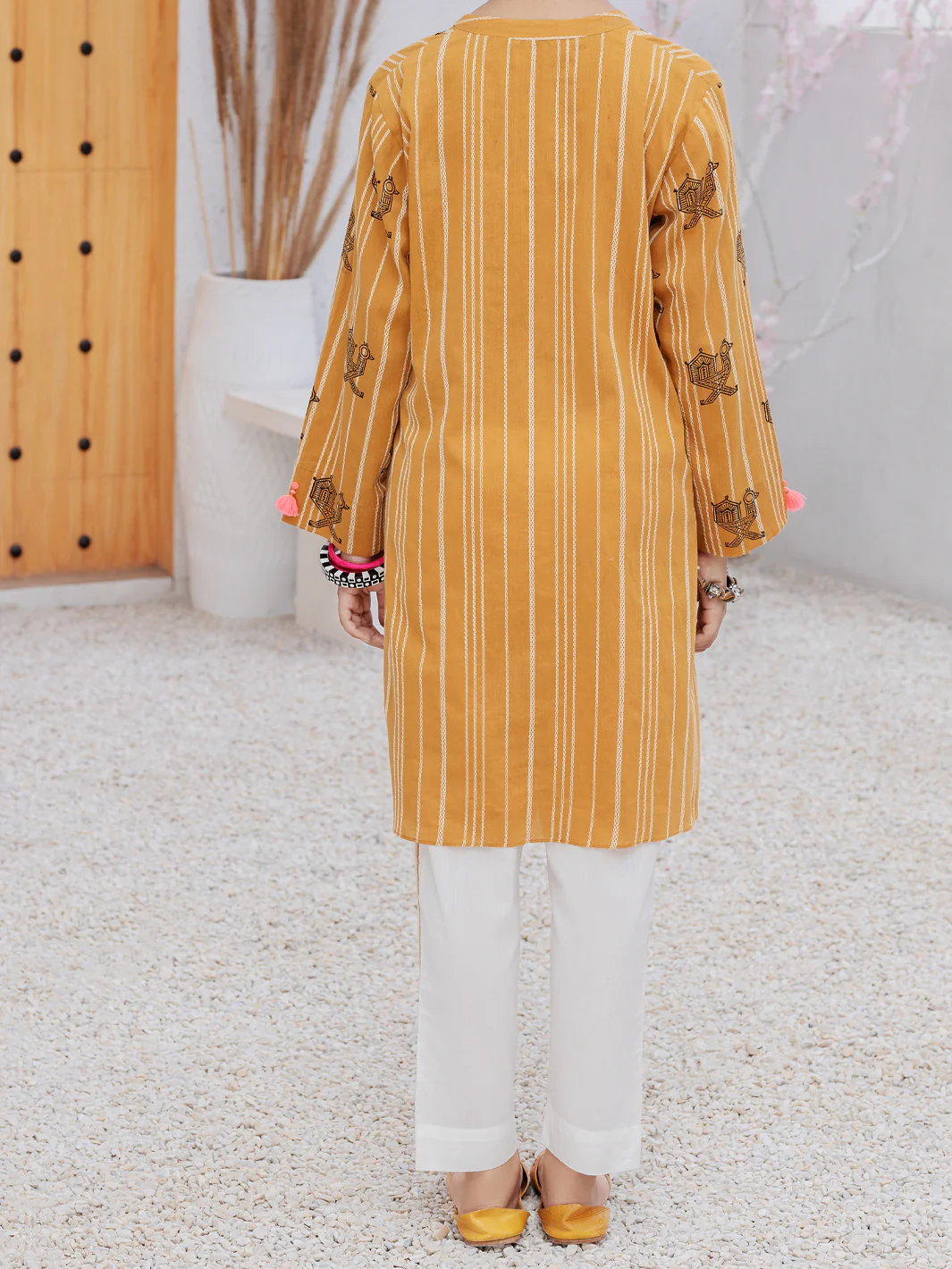 Mustard Yarn Dyed 2 Piece Stitched - ALT-2PS-LKS-1078 - Image 2