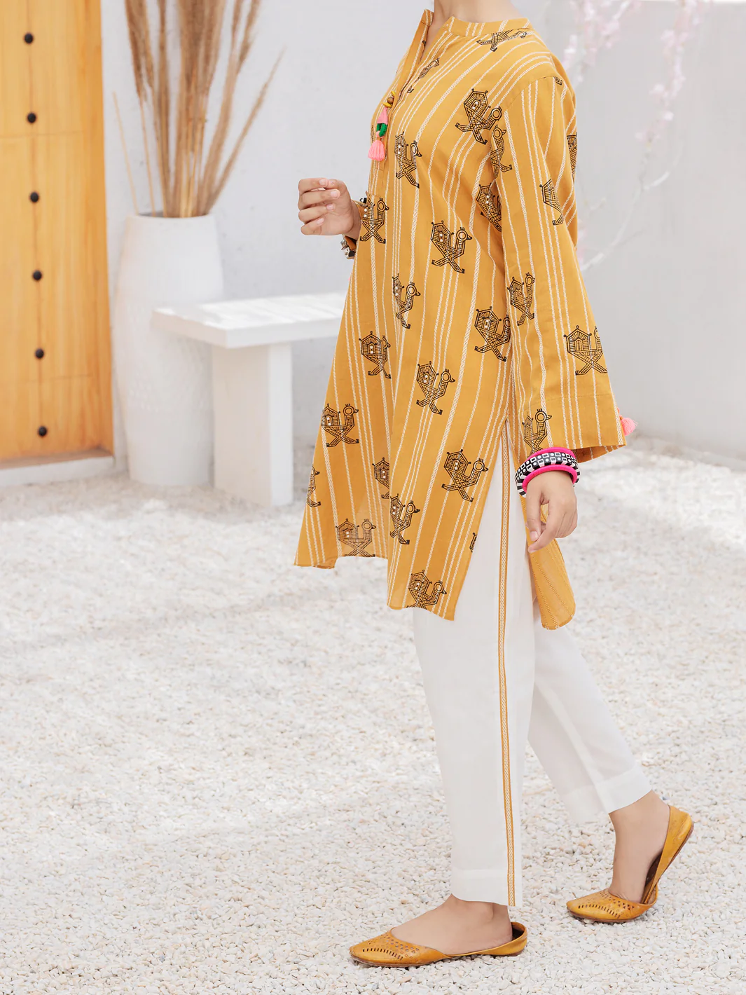 Mustard Yarn Dyed 2 Piece Stitched - ALT-2PS-LKS-1078 - Image 4