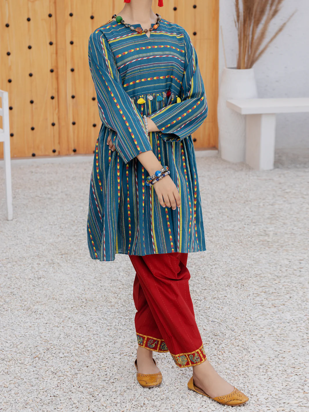 Teal Dobby 2 Piece Stitched - ALP-2PS-LKS-1079 - Image 4