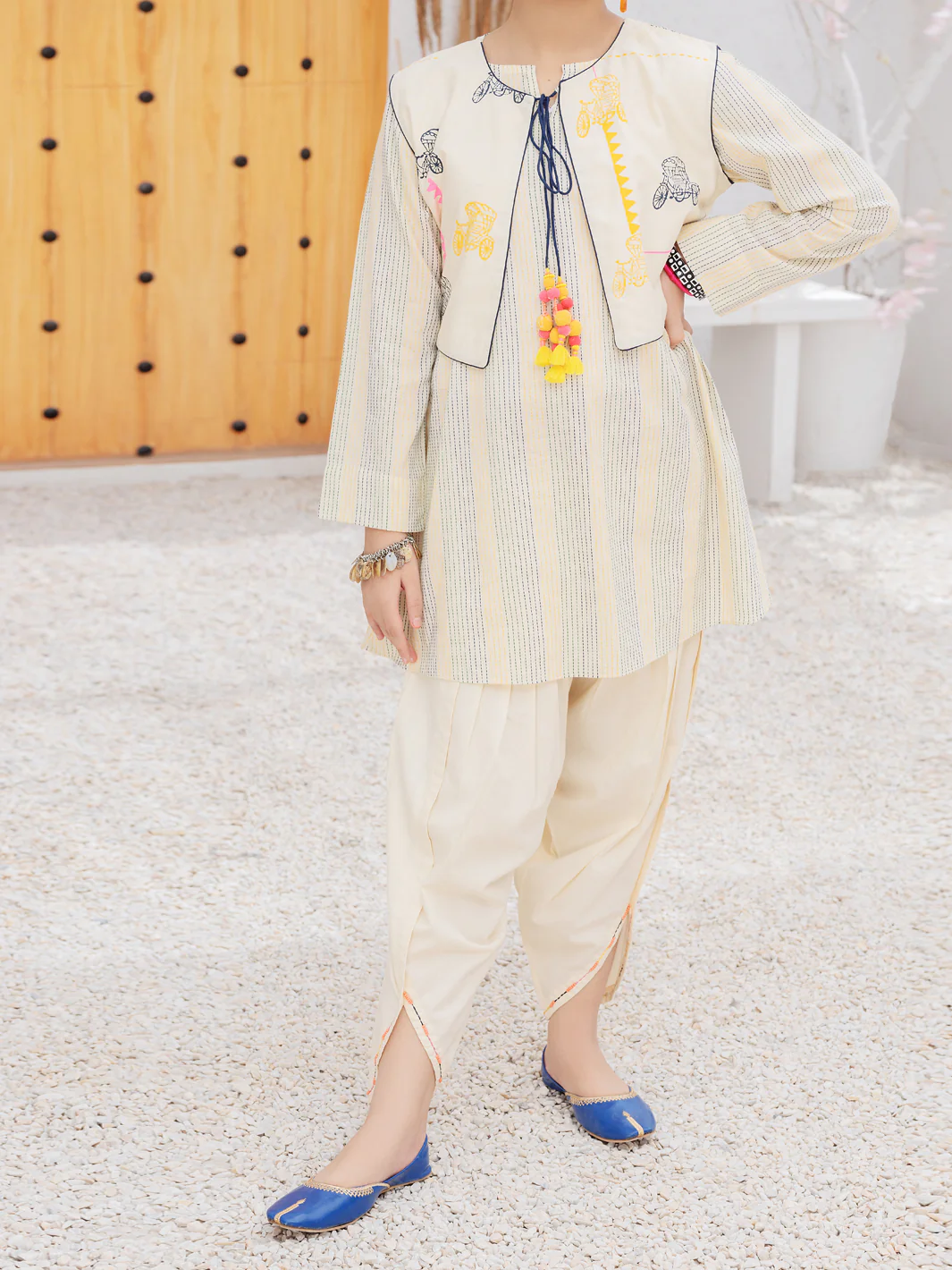 Off White Cotton Jacquard 2 Piece Stitched - ALP-2PS-LKS-1080 - Image 4