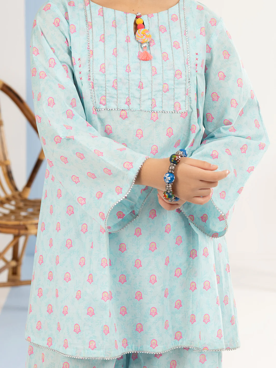 Sky Blue Cambric 2 Piece Stitched - ALT-2PS-LKS-1121 - Image 3