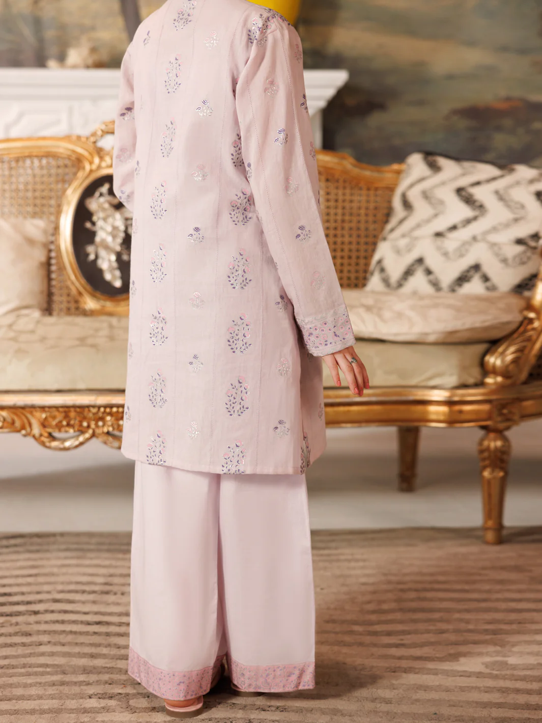 Lilac Cotton Dobby 2 Piece Stitched - ALT-2PS-LKS-1160 - Image 2