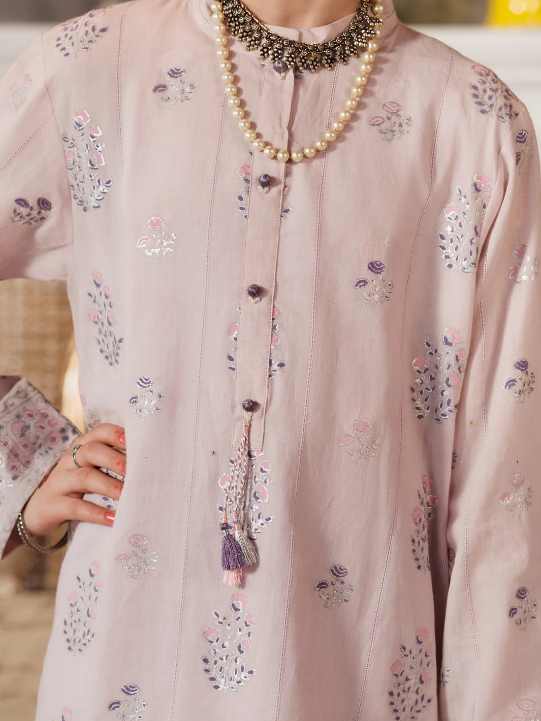 Lilac Cotton Dobby 2 Piece Stitched - ALT-2PS-LKS-1160 - Image 3