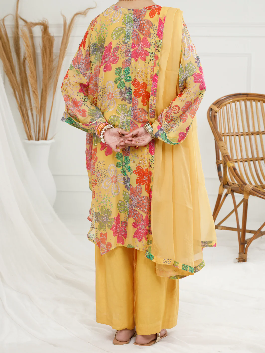 Yellow Georgette 3 Piece Stitched - ALT-3PS-LS-1148 - Image 2