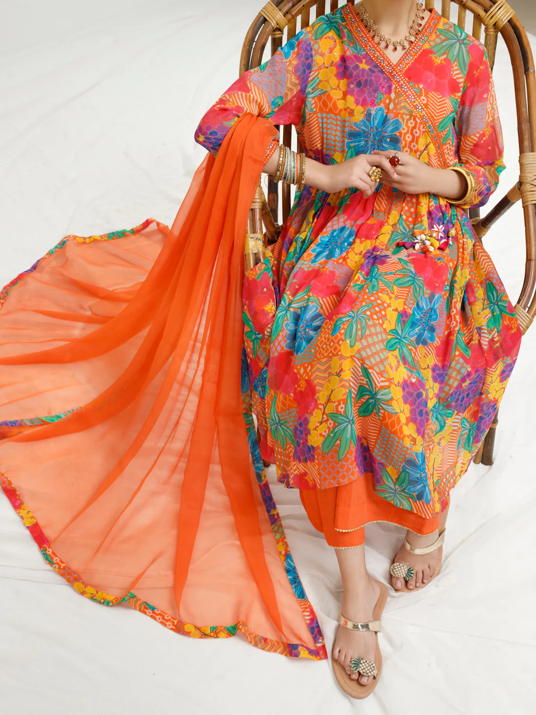 Multicolor Georgette 3 Piece Stitched - ALT-3PS-LS-1149 - Image 4