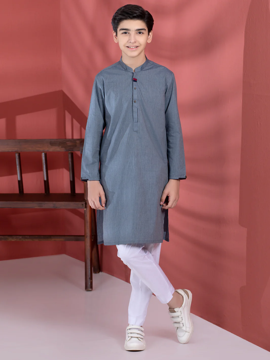 Blue Cotton Boy Kurta - ALT-K-009A