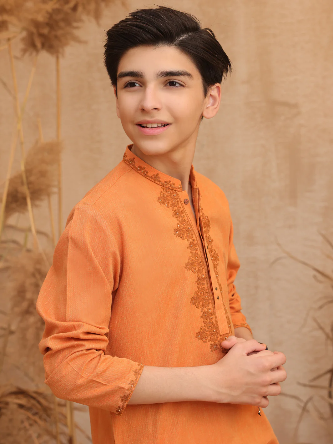Orange Blended Boy Kurta - ALT-K-018 - Image 3