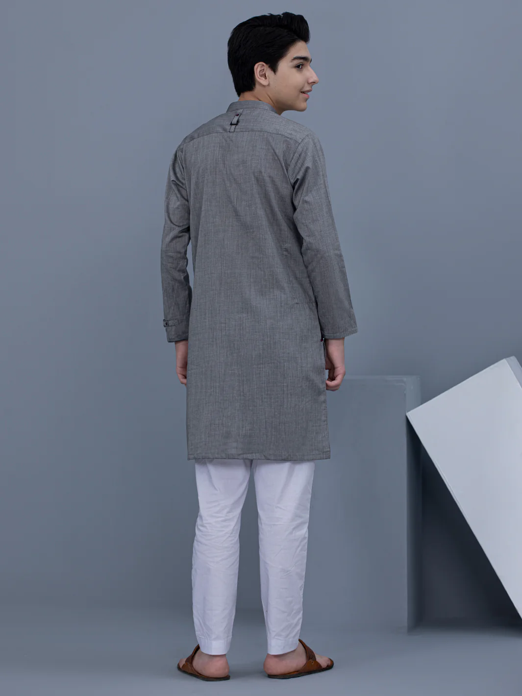 Grey Cotton Kurta - ALT-K-026 - Image 2