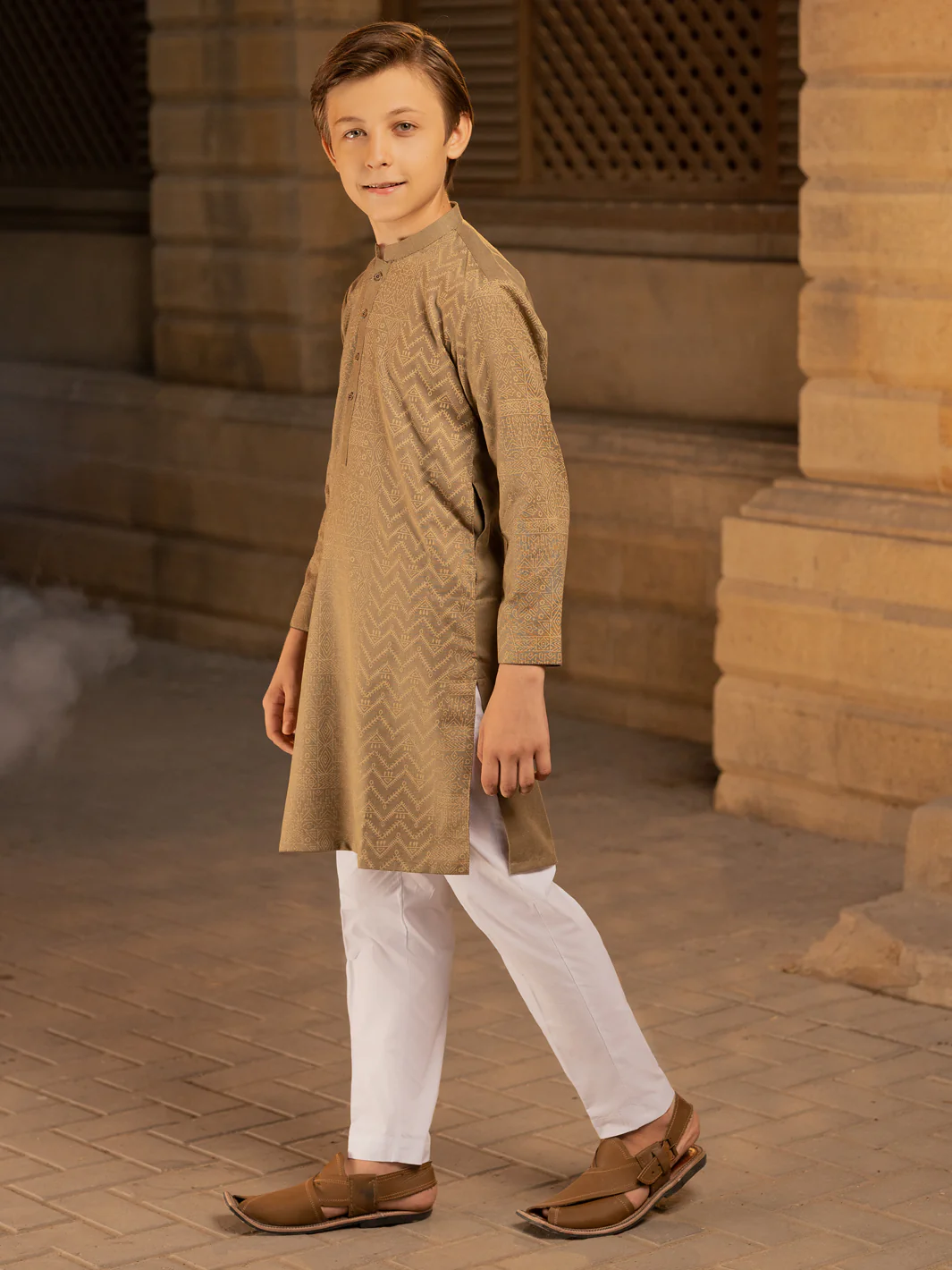 Light Green Blended Kurta - ALT-K-035A - Image 5