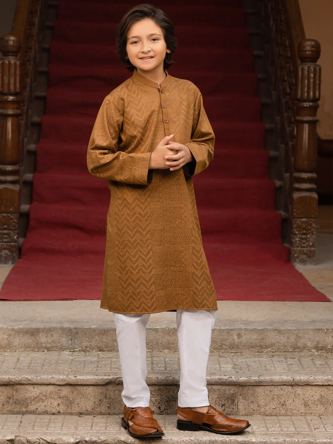 Brown Blended Kurta - ALT-K-035B - Image 5